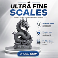 Statue de dragon en résine imprimée en 3D SLA, figurine en stéréolithographie, texture détaillée à l'échelle, décoration d'intérieur, art personnalisé OEM