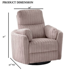 Power Glider <b>Recliner</b> W/ Swivel Curved Arms Pillow Fill Swivel Chair Contemporary Primary Living Room - Product Image 5