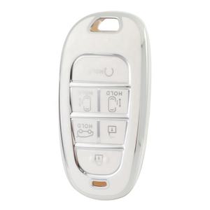 Funda de llave remota de coche de TPU de borde plateado para Hyundai <span class=keywords><strong>Tucson</strong></span> 2022 6 botones Staria <span class=keywords><strong>2021</strong></span> <span class=keywords><strong>accesorios</strong></span> de coche cubierta de llave de coche de TPU plateada - Product Image 6