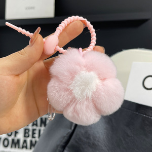 Lindo Llavero de Coche con Colgante de <span class=keywords><strong>Pelo</strong></span> de Conejo Rex Suave, Bola de Peluche, Amuleto para Bolso, Muñeca Hecha a Mano, Regalo de Cumpleaños para Mujer - Product Image 5