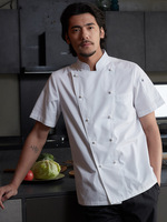 Uniforme de chef à manches courtes, été, hôtel, restaurant, bar, personnel de cuisine, vêtements de travail professionnels, design confortable