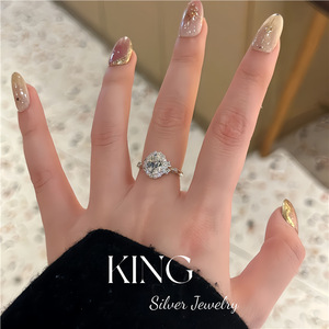 Anillo de Plata S925 Chapado en Oro con Incrustaciones de 1.5 Quilates, Anillo de Boda, Joyería de Moda para Mujer - Product Image 5
