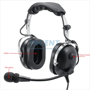 Aviation Headset Passive Noise Reduction Ground Support Headset For Icom IC-A25C IC-A25N Transceiver Earpiece