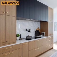 Meubles de cuisine modernes à panneaux plats les plus populaires de Los Angeles, placage en chêne blanc, ensemble de meubles sur mesure, designs de portes d'armoires