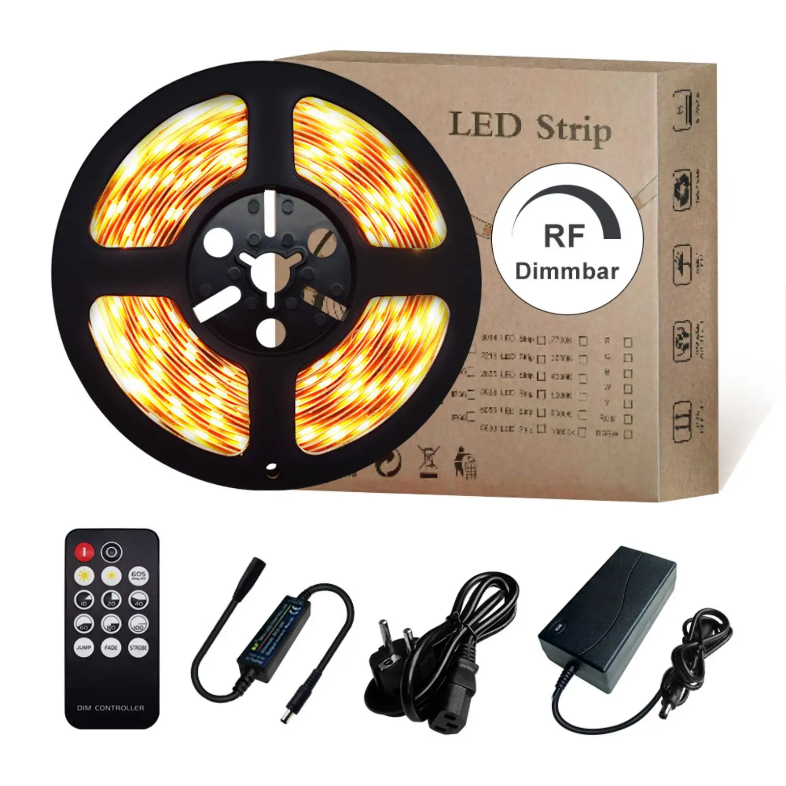 Decoration LED Strip Lighting Kit series-60LED chips-DC 12/24V SMD 2835-14.4W/Meter-From 2200-6500K-Ready to use for you
