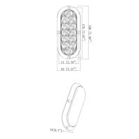 Nouvelle lampe arrière LED ovale personnalisée de 6 pouces pour camion et remorque, fonctionnant en mode feu arrière/stop/marche arrière/clignotant, 12 SAE/DOT, étanche IP67, KLT-LITE KW8067