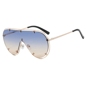 Moda montature in metallo oversize di alta qualità occhiali da sole di lusso donne uomini di tendenza lunettes de luxe uv400 - Product Image 5