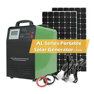 All In One Solar Power System 1KW 1 KWh 1280Wh Lifepo4 Battery Solar Panel Home Outdoor Energy Storage System