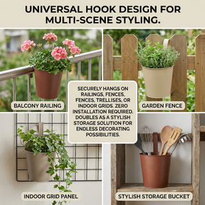 Macetas Colgantes <span class=keywords><strong>de</strong></span> Metal Galvanizado para Jardín Exterior, Macetas <span class=keywords><strong>de</strong></span> Hierro con Recubrimiento <span class=keywords><strong>en</strong></span> Polvo y Ganchos para Balcón, Venta al Por Mayor - Product Image 5