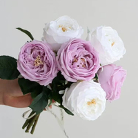 Einzelner Zweig Feuchtigkeitsspendende Handgefühl-Nachbildung MG040 Austin Rose Seiden-Kunstblume Handgefertigt Langlebig Umweltfreundlich Hochwertig Realistisch