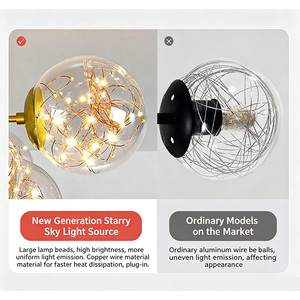 Modern Design Pendant Lamp Decorative Romantic Luxury Chandelier <b>Light</b> for Living Room <b>Dining</b> Glass Chandelier Ceiling Lighting - Product Image 4