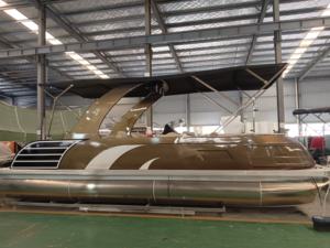 <span class=keywords><strong>Bateau</strong></span> ponton <span class=keywords><strong>de</strong></span> luxe Allhouse en aluminium et <span class=keywords><strong>fibre</strong></span> <span class=keywords><strong>de</strong></span> <span class=keywords><strong>verre</strong></span> avec barbecue et évier pour la pêche en rivière et les loisirs - Product Image 1