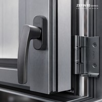 Fenêtre à battant en aluminium à grande ouverture, moustiquaire pliante en acier inoxydable, haute étanchéité, verre double vitrage moderne 95