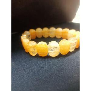 Gemstone Stones Quartzite 16mm Faceted Wide Beads Crystal Stretch Bangle 7.5 Inch handmade bulk product - Product Image 5