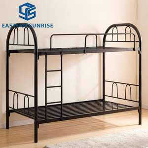 <span class=keywords><strong>Cama</strong></span> litera metálica resistente para adultos y niños, <span class=keywords><strong>cama</strong></span> <span class=keywords><strong>doble</strong></span> que ahorra espacio con barandillas de seguridad, litera superior individual - Product Image 1