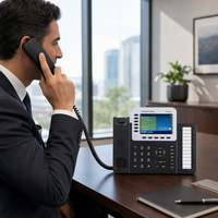 Telefono IP Aziendale Grandstream GXP2160 a 6 Linee, Display LCD a Colori da 4,3 Pollici, Tasti a Due Colori, 24 BLF, Conferenza a 5 Vie, Gigabit PoE VoIP
