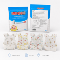 MOMSBIB Lot de 20 bavoirs pour enfants en tissu non tissé, sans BPA, imperméables, anti-déversement et anti-salissures, pour l'alimentation, 13-36 mois