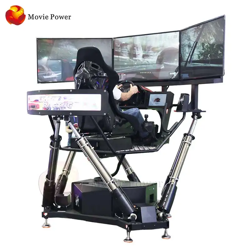 Independent development software and hardware for car driving simulator with 3 screens 1:1 full size formula