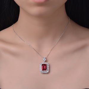 Wholesale 10x14mm <b>925</b> Sterling <b>Silver</b> Diamond Zircon Pendant <b>Necklace</b> for Female - Product Image 4