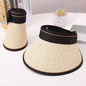 Sombrero de Paja Panamá de Alta Calidad para <span class=keywords><strong>Mujer</strong></span>, con Parte Superior Abierta, Plegable, <span class=keywords><strong>Visera</strong></span> Enrollable, para Deportes al Aire Libre, <span class=keywords><strong>Playa</strong></span> y Viajes - Product Image 4