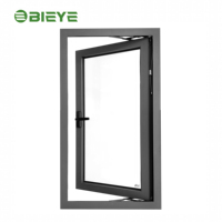 Fenêtre à battant en aluminium, design moderne, ouverture vers l'extérieur, étanche, avec corde de sécurité