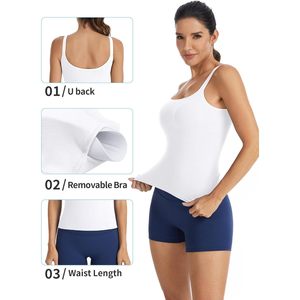 เสื้อครอปออกกำลังกาย FOXA Ribflex สำหรับผู้หญิง มีบราในตัว ทรงรัดรูป สายเดี่ยวรูปตัวยู เหมาะสำหรับโยคะ ฟิตเนส วิ่ง ระบายอากาศได้ดี แห้งเร็ว - Product Image 5