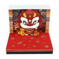 Bloc-notes 3D Fortune Lion Dance, Calendrier, Bloc-notes pour la prospérité, Décoration de bureau, Papeterie animale mignonne, Articles cadeaux de luxe personnalisables