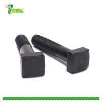 GB35 ASME B18.2.1. Perno de Cabeza Cuadrada Plana de Acero al Carbono y Acero Inoxidable SAE J429 1/4-20~1-8, Rosca Cuadrada M6, 4 Pernos