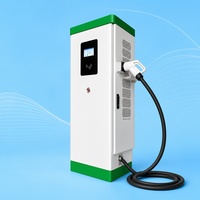 Estación de Carga Rápida DC para Estacionamientos Públicos, Cargador de Vehículos Eléctricos de 160kW, de Pie, con Doble Conector, Compatible con RFID y Energía Solar, Listo para Enviar