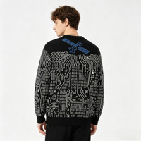 Pull col rond de luxe personnalisé, avec emplacement pour logo, en mélange de viscose de haute qualité, tricot pour homme, personnalisable OEM, collection automne