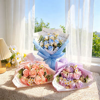 Regalo Sorpresa de San Valentín AIDA, 11 Ramos de Rosas de Jabón, Caja de Regalo con Ventana, Certificación MSDS, Regalo Romántico - Fibra Artificial