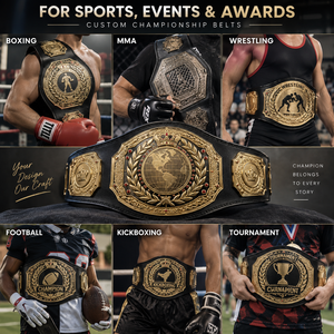 Cintura del Campionato Pesi Massimi, Personalizzata con Finitura in Oro, Premio Campione in Pelle, Produttore - Product Image 5