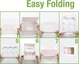 กล่องคัพเค้กกระดาษคราฟท์ บรรจุ 4 ชิ้น พร้อมหน้าต่างและ<span class=keywords><strong>ช่อง</strong></span>ใส่สำหรับคัพเค้ก มัฟฟิน คุกกี้ และขนมหวานต่างๆ - Product Image 3