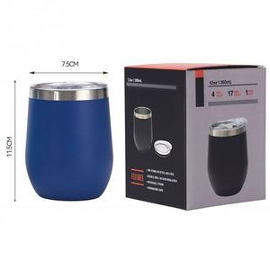 Custom Logo 12 oz Stainless Steel <b>Wine</b> Tumbler Stemless Glasses Double Wall Insulated Travel Mug Perfect for <b>Wine</b> Coffee Drinks - Product Image 2