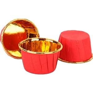 <b>Red</b> Rolled Edge Cupcake Liners 50 Count Heat Resistant Oven Safe Muffin <b>Paper</b> Cups For Baking - Product Image 4