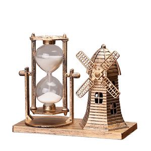 Reloj de arena vintage con diseño de molino de viento, adorno decorativo para el hogar, regalo artesanal para cumpleaños o días festivos - Product Image 5