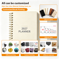 Couverture de planificateur 2027 avec reliure spirale et impression personnalisée pour planificateur rechargeable