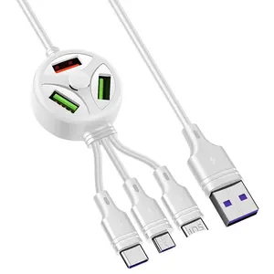 وصل حديثًا كابل سريع 6in1 من النوع c لهاتف susb تصميم فريد 3USB كابل لهاتف iphone USB محطة إرساء