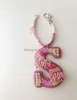 Idée cadeau voiture fait à la main 26 lettres A-z appliques patchs perles pendentifs accessoires