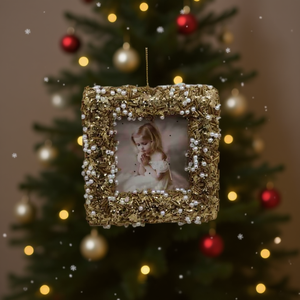 Homeera Christmas Ornament 12Cm Square Gold Frame Hanging Decor For Tree Decoration - Product Image 2