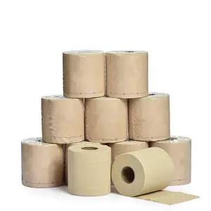 Soft touching eco-friendly 3ply 100% virgin organic bamboo toilet paper custom logo unbleached bamboo toilet tissue rolls