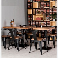 Table à manger en Offre Spéciale Mobilier moderne en bois pour restaurant Ensembles de tables et chaises de bistrot vintage empilables en fer de style industriel