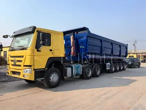 U-shaped 4 Axles Low Profile Dump Trailer Rear Tipper Truck Dumper Trailer For Sale