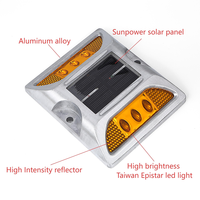 Fabricant OEM – Feu de signalisation clignotant haute luminosité IP68, marqueur de circulation à LED en aluminium réfléchissant prismatique haute intensité (œil de chat)