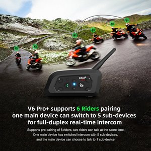 Intercomunicador para Casco de Motocicleta <span class=keywords><strong>EJEAS</strong></span> <span class=keywords><strong>V6</strong></span> PRO BT con Interfono de 800m, Cambio de 6 Conductores, Walkie Talkie, Reducción de Ruido CVC - Product Image 6