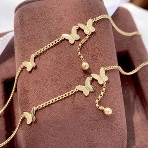 Xinfly 18K Pure <b>Gold</b> Bracelet and <b>Anklet</b> Natural Diamond Butterfly Fashion Jewelry for Women for Gift - Product Image 3