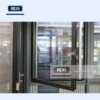 Ventanas Modernas de Aluminio con Rotura de Puente Térmico, Doble Acristalamiento, Bajo Consumo, 6063-T5, Impermeables, para Exterior, Dormitorio, con Certificación Energy Star