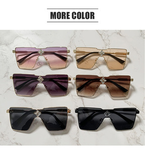 European American Millionaire <b>Large</b>-<b>Frame</b> Alloy UV400 Fashion Sunglasses New Red Trendy Unisex Travel - Product Image 4