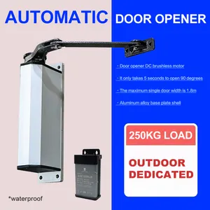 Abridor de porta automático fixo lateral, 90 graus, braço curvo, cerca de porta, elétrico, para áreas externas, à prova d' água