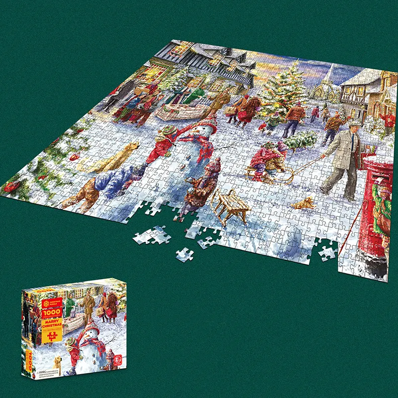 Puzzle de noël pour enfants, 1000 pièces en papier, nouvelle collection, vente en gros, livraison gratuite